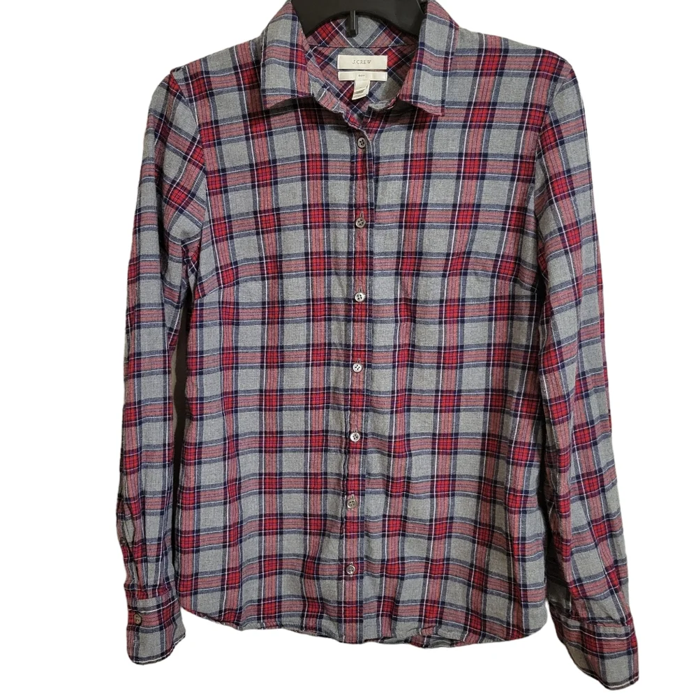 J Crew Boy Fit Plaid Flannel Shirt